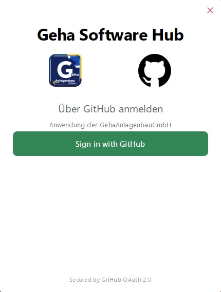 Anmeldefenster bei der ersten Anmeldung