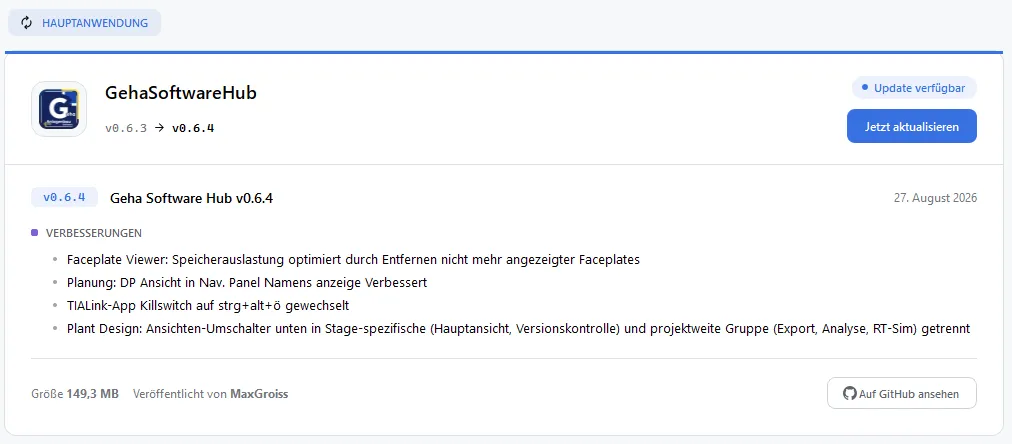 Update-Center im Zustand Update verfügbar